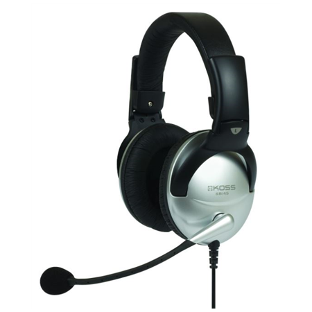 Koss | Headphones | SB45 | Wired | On-Ear | Microphone | Silver/Black | Noise canceling