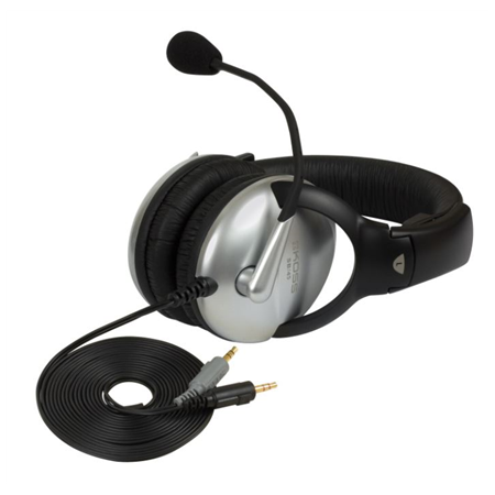 Koss | Headphones | SB45 | Wired | On-Ear | Microphone | Silver/Black | Noise canceling