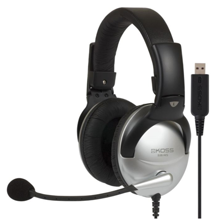 Koss | Gaming headphones | SB45 USB | Wired | On-Ear | Microphone | Noise canceling | Silver/Black