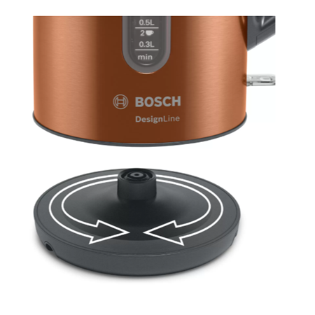 Bosch | Kettle | TWK4P439 | Electric | 2400 W | 1.7 L | Stainless steel | 360° rotational base | Copper