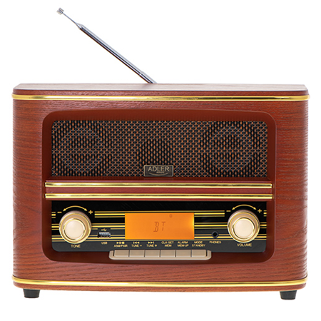 Adler | Retro Radio | AD 1187 | Alarm function | AUX in | Wooden