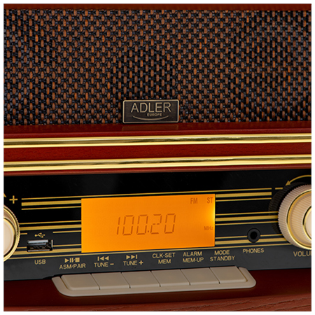 Adler | Retro Radio | AD 1187 | Alarm function | AUX in | Wooden