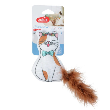 ZOLUX Zabawka dla kota z piórkami i kocimiętką kot muszka CHATOUILLE 13cm