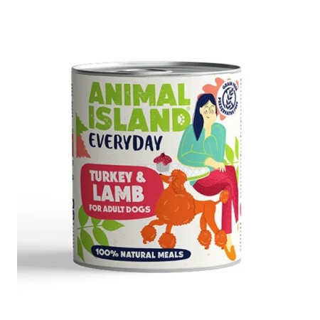 ANIMAL ISLAND Everyday Turkey and lamb - drėgnas ėdalas šunims - 800g