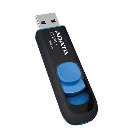 ADATA 64GB DashDrive UV128 USB atmintukas USB A tipo 3.2 Gen 1 Juodas, Mėlynas