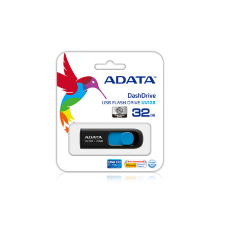 ADATA DashDrive UV128 128GB USB atmintukas USB A tipo 3.2 Gen 1 Juodas, Mėlynas