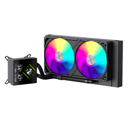 Gamemax CPU Liquid Cooler | GLACIER 240 LCD BK | Intel, AMD