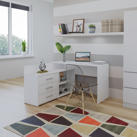 Topeshop DANY BIEL KPL kompiuterio stalas Balta