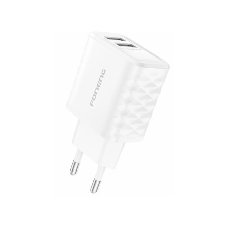 Foneng EU53 2.4A 2xUSB-A Įkroviklis baltas