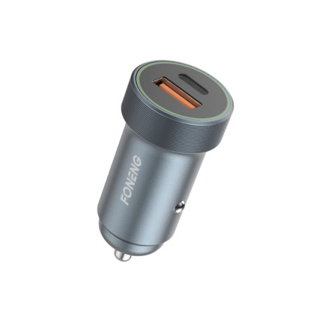 Foneng C16 30W Automobilinis Įkroviklis USB-C/USB-A Pilkas
