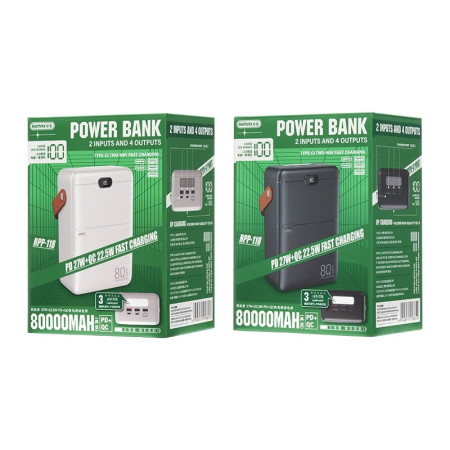 Išorinė baterija Power Bank Remax RPP-118 80000mAh IŠPARDAVIMAS