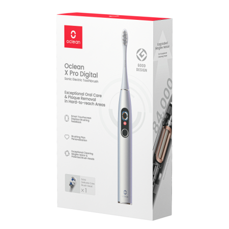 Oclean Elektrinis Dantų Šepetėlis X Pro Skaitmeninis Sidabrinis