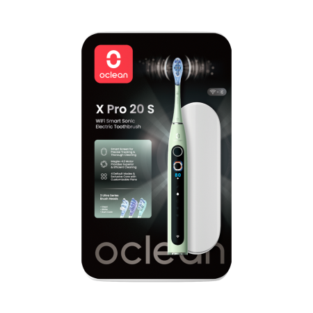 Oclean X Pro 20 dantų šepetėlio rinkinys - mėtų spalvos
