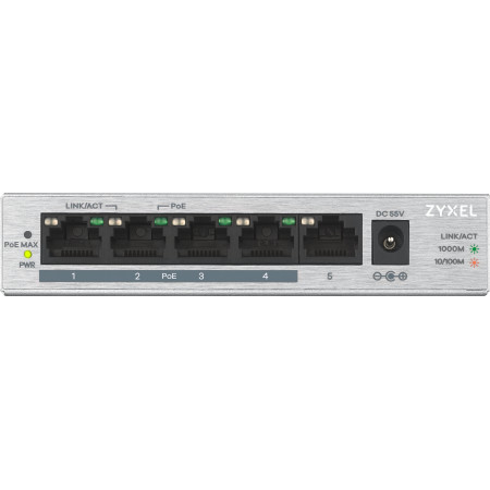 Zyxel GS1005HP Ne-valdomas Gigabit Ethernet PoE Jungiklis Sidabrinis
