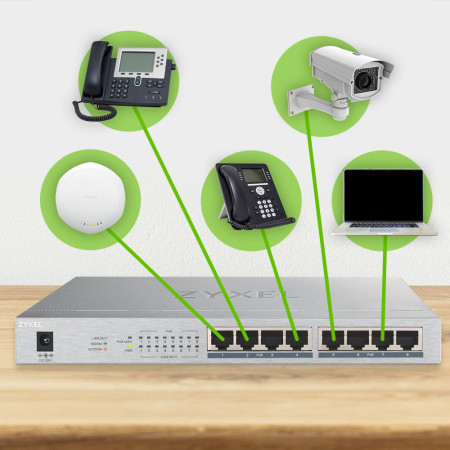 Zyxel GS1008HP Ne-valdomas Gigabit Ethernet PoE Jungiklis Pilkas