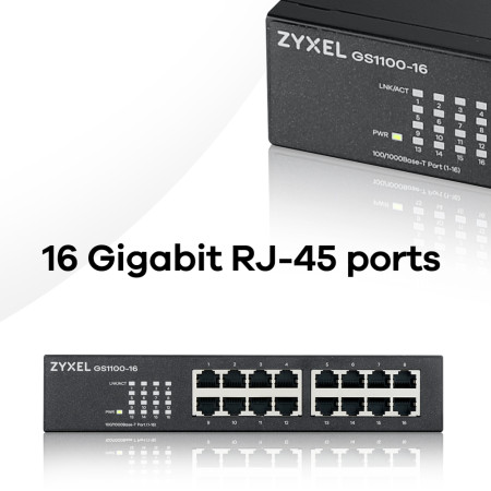 Zyxel GS1100-16 Nevaldomas Gigabit Ethernet Jungiklis