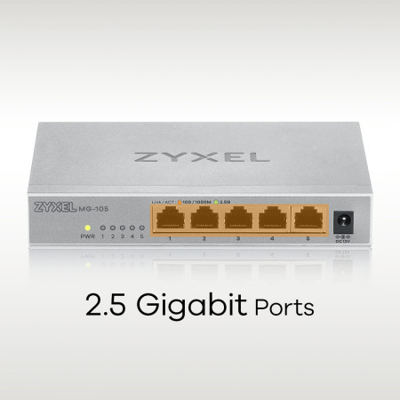 Zyxel MG-105 Nevaldomas 2.5G Ethernet Jungiklis Plienas