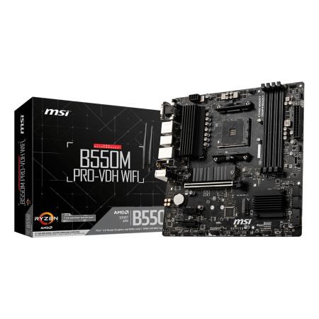 MSI B550M PRO-VDH WIFI pagrindinė plokštė AMD B550 AM4 lizdas micro ATX