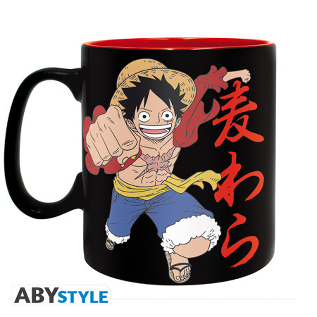 ONE PIECE - Puodelis (460 ml) Luffy & Kaukolė