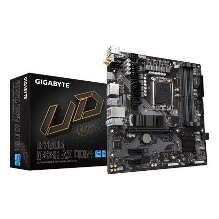 GIGABYTE B760M DS3H AX DDR4 pagrindinė plokštė Intel B760 Express LGA 1700 micro ATX