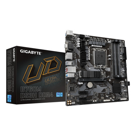 GIGABYTE B760M DS3H DDR4 pagrindinė plokštė Intel B760 Express LGA 1700 „micro ATX“