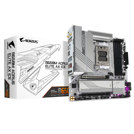 GIGABYTE B650M AORUS ELITE AX ICE pagrindinė plokštė AMD B650 AM5 lizdas micro ATX