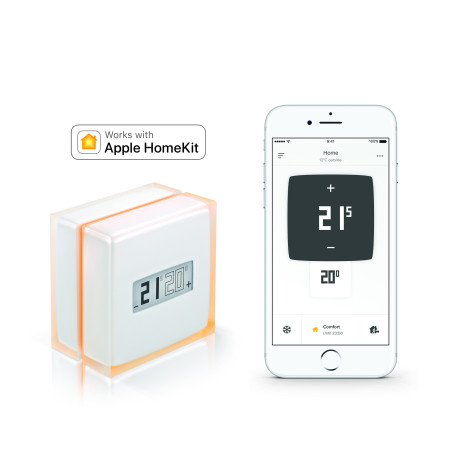 Netatmo Thermostat RF termostatas permatomas baltas