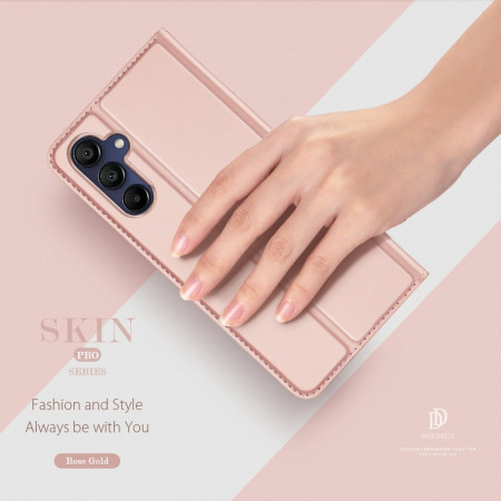 Dux Ducis Skin Pro dėklas Samsung A165 A16 4G/A166 A16 5G rožinio aukso