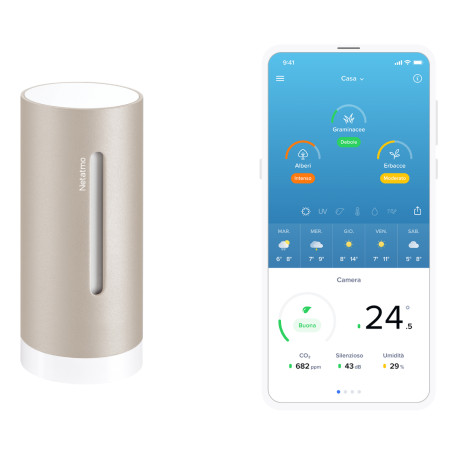 Netatmo NIM-S-WW skaitmeninė oro stotelė Smėlio Baterija