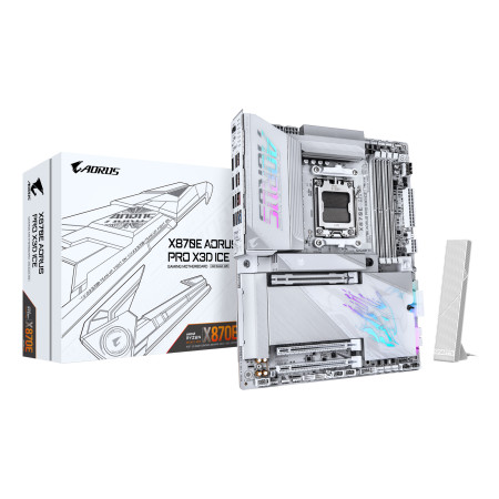 GIGABYTE X870E AORUS PRO X3D ICE pagrindinė plokštė AMD X870E AM5 lizdas ATX