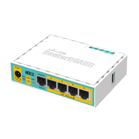 MikroTik hEX PoE lite 10/100M 5-port maršrutizatorius