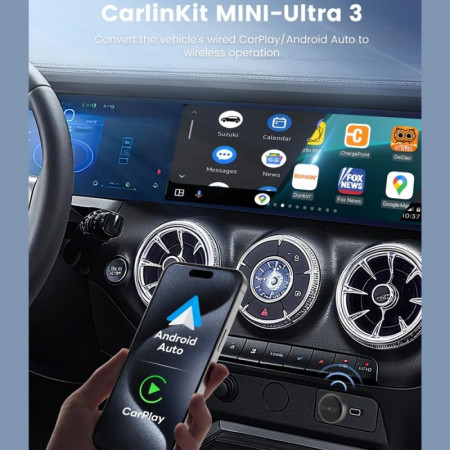 Carlinkit Mini Ultra3 belaidis CarPlay/Android Auto adapteris
