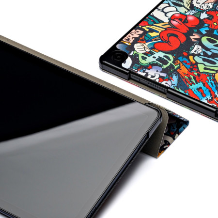 Dėklas Reach Smart Leather Samsung X200/X205 Tab A8 10.5 2021 graffiti