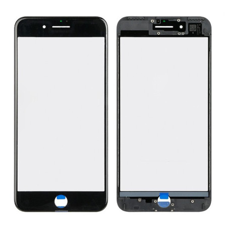 LCD stikliukas Apple iPhone 7 Plus su rėmeliu ir OCA juodas