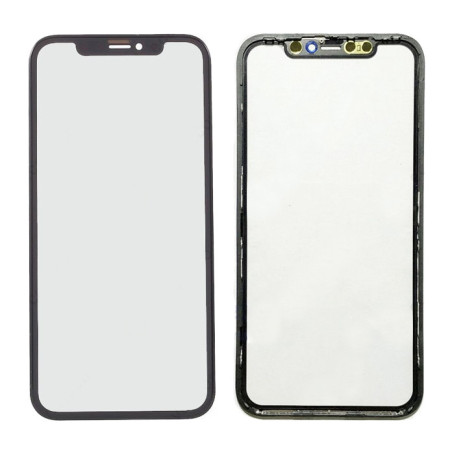 LCD stikliukas Apple iPhone 11 su rėmeliu ir OCA juodas V3