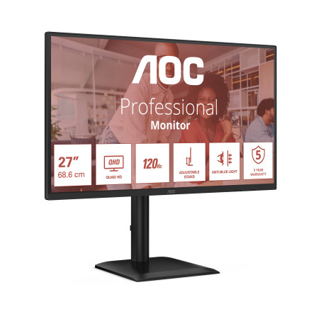 AOC E4 Q27E4U kompiuterio monitorius 27" Quad HD