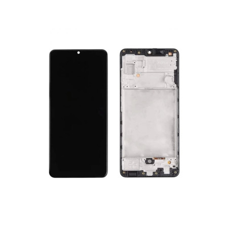 Samsung A325 A32 4G Ekranas su lietimui jautriu stikliuku ir rėmeliu juodas OLED