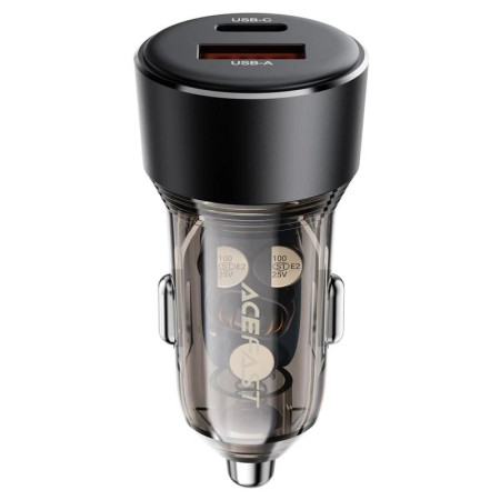Automobilinis įkroviklis Acefast B12 60W USB-C/USB-A juodas