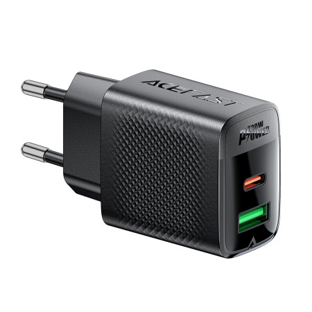 Įkroviklis Acefast A98 30W GaN USB-C/USB-A juodas