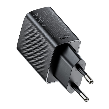Įkroviklis Acefast A98 30W GaN USB-C/USB-A juodas