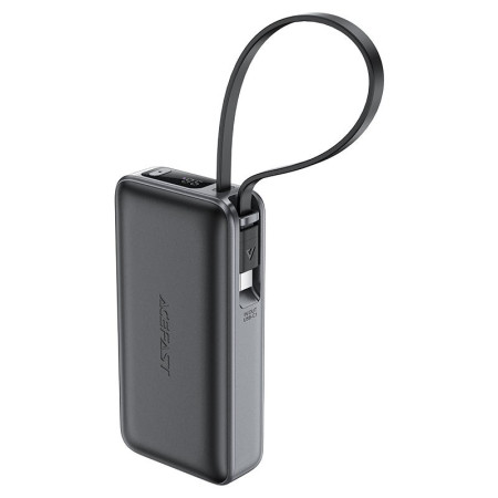 Acefast M7-10000 PD30W išorinė baterija su kabeliu 10000mAh juoda