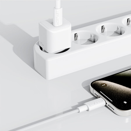 Acefast C18-03 60W USB-C to USB-C kabelis 1.2m baltas