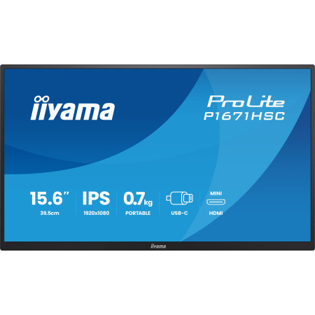 iiyama ProLite P1671HSC-B1 kompiuterio monitorius 15.6" Full HD