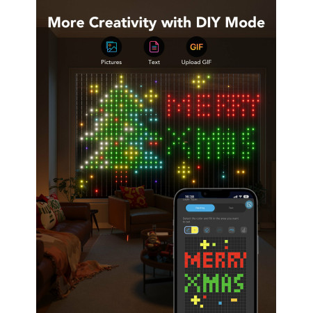 Govee H70B1 LED užuolaidos | Wi-Fi, Bluetooth, RGBIC, IP65