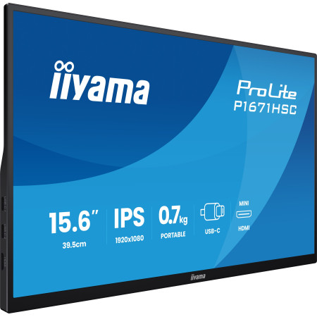 iiyama ProLite P1671HSC-B1 kompiuterio monitorius 15.6" Full HD