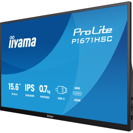 iiyama ProLite P1671HSC-B1 kompiuterio monitorius 15.6" Full HD