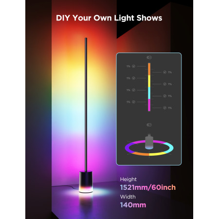 Govee H607C Grindų Lempa | RGBICWW, Matter palaikymas