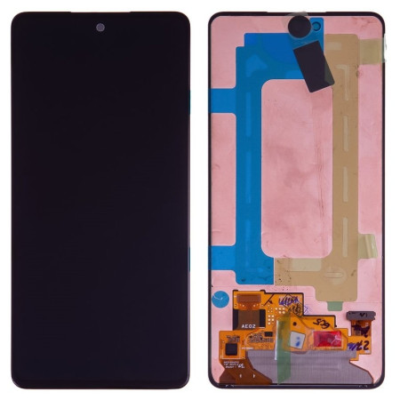 Samsung A536 A53 5G Ekranas su lietimui jautriu stikliuku ir rėmeliu juodas OLED