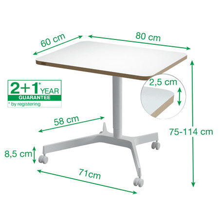 Leitz Stovimasis stalas Balta