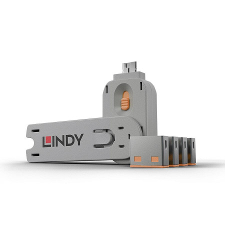 USB Prievado Blokatorius 4 vnt. Oranžinis LINDY